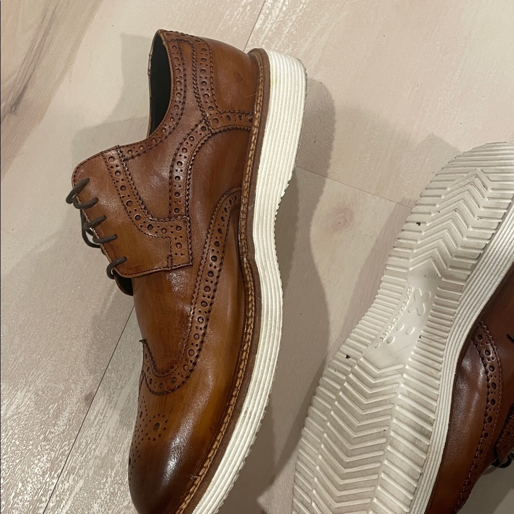 Trask Italian Wingtip Sport Shoe Vintage Finished in Cognac 11.5 - Picture 7 of 12